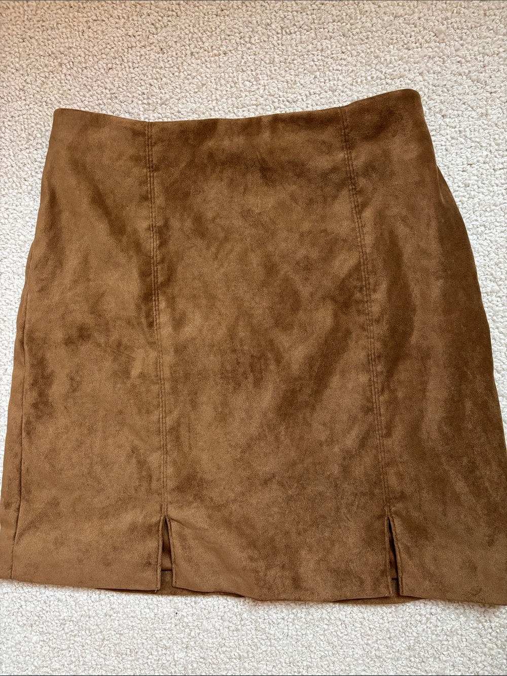 Brown Suede Mini Skirt - Women
